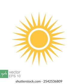 Sun icon. Simple flat style. Nature logo, contemporary, sunset, summer concept. Vector illustration isolated on white background. EPS 10.