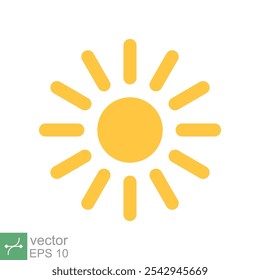 Sun icon. Simple flat style. Nature logo, contemporary, sunset, summer concept. Vector illustration isolated on white background. EPS 10.