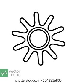 Sun icon. Simple flat style. Nature logo, contemporary, sunset, summer concept. Vector illustration isolated on white background. EPS 10.