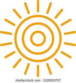 Icono de sol con estilo de línea geométrica simple. Símbolo del tiempo claro