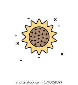 Sun icon. Simple outline colored vector of agriculture icons for ui and ux, website or mobile application