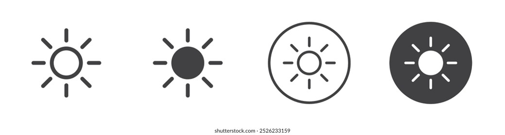Ícone Sun Contorno simples do logotipo do vetor