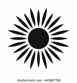 Sun icon in simple style isolated on white background