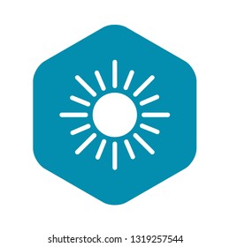 Sun icon in simple style isolatedon white background
