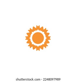 Sun icon. Simple style summer travel big sale poster background symbol. Sun brand logo design element. Sun t-shirt printing. Vector for sticker.