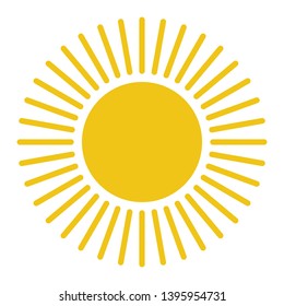 Sun icon. Simple vecor sun illustration. Sun icon in flat design.