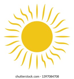 Sun icon. Simple vecor sun illustration. Sun icon in flat design.