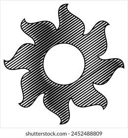 Sun Icon, Solar Planet Icon, Star Of Solar System Vector Art Illustration