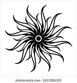 Sun Icon, Solar Planet Icon, Star Of Solar System Vector Art Illustration