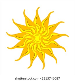 Sun Icon, Solar Planet Icon Vector Art Illustration