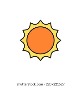 Sun icon. Solar system. High quality coloured vector illustration.