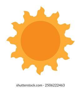 Sun icon in  style, simple orange  sun.