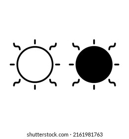 sun icon. Suitable for website design, logo, app and UI. Based on the size of the icon in general, so it can be reduced.