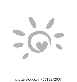 sun icon, summer, heat, on a white background, vector illustration