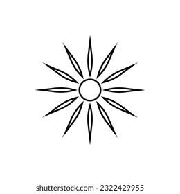 Sun Icon. Summer, Solar Heat Symbol.