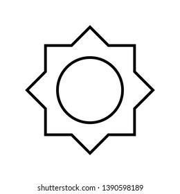 Sun Icon. Summer or Sunshine Element Illustration As A Simple Vector Sign & Trendy Symbol for Design and Weather Websites, Holiday,Presentation or Mobile Application.