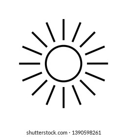 Sun Icon. Summer or Sunshine Element Illustration As A Simple Vector Sign & Trendy Symbol for Design and Weather Websites, Holiday,Presentation or Mobile Application.