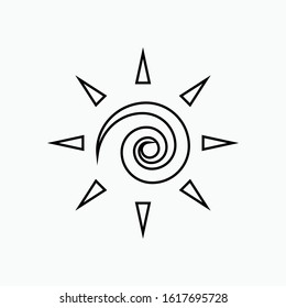Sun Icon. Summer or Sunshine Element Illustration As A Simple Vector Sign & Trendy Symbol for Design and Weather Websites, Holiday,Presentation or Apps Elements.
