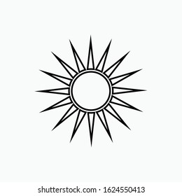 Sun Icon. Summer or Sunshine Element Illustration As A Simple Vector Sign & Trendy Symbol. Presented in Line Art Style for Design and Weather Websites, Holiday,Presentation or Apps Elements.