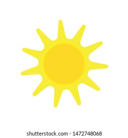 Sun icon, summer sun symbol with sun rays, vector illustration.