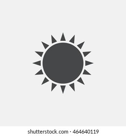 Sun icon. Sunlight summer symbol. Hot weather sign. Flat icon on white background. Vector