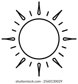 sun icon sunnyweather concept on white backgrount