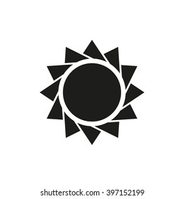 The sun icon. Sunrise and sunshine, weather symbol. UI. Web. Logo. Sign. Flat design. App. Stock vector