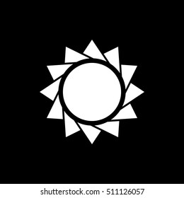 The sun icon. Sunrise and sunshine, weather, sun symbol. UI. Web. Logo. Sign. Flat design. App. Stock vector