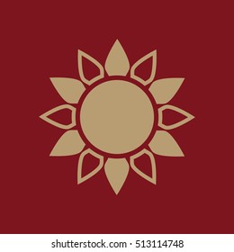 The sun icon. Sunrise and sunshine, weather, sun symbol. UI. Web. Logo. Sign Flat design App Stock vector