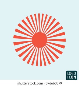 Sun icon. Sunshine icon isolated minimal design. Vector illustration