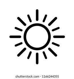sun icon, sunshine sun line design icon symbol vector simple silhouette, sunny sign forecast weather