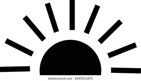 Sun icon, sunshine and solar glow sunrise or sunset. Decorative circle full and half sun and sunlight. Hot solar energy for tan. Vector sun light sign isolated on transparent background