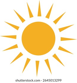 Sun icon, sunshine and solar glow sunrise or sunset. Decorative circle full and half sun and sunlight. Hot solar energy for tan. Vector sun light sign isolated on transparent background