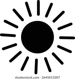 Sun icon, sunshine and solar glow sunrise or sunset. Decorative circle full and half sun and sunlight. Hot solar energy for tan. Vector sun light sign isolated on transparent background
