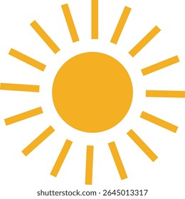 Sun icon, sunshine and solar glow sunrise or sunset. Decorative circle full and half sun and sunlight. Hot solar energy for tan. Vector sun light sign isolated on transparent background