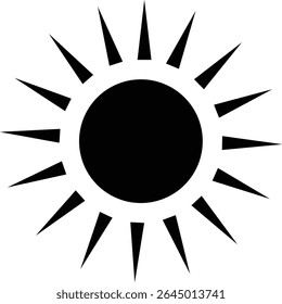 Sun icon, sunshine and solar glow sunrise or sunset. Decorative circle full and half sun and sunlight. Hot solar energy for tan. Vector sun light sign isolated on transparent background