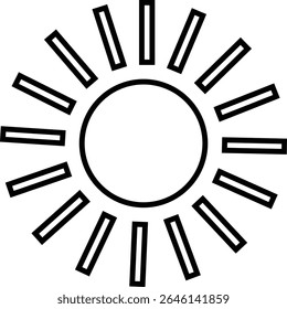 Sun icon, sunshine and solar glow sunrise or sunset. Decorative circle full and half sun and sunlight. Hot solar energy for tan. Vector sun light sign isolated on transparent background