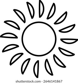Sun icon, sunshine and solar glow sunrise or sunset. Decorative circle full and half sun and sunlight. Hot solar energy for tan. Vector sun light sign isolated on transparent background