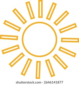 Sun icon, sunshine and solar glow sunrise or sunset. Decorative circle full and half sun and sunlight. Hot solar energy for tan. Vector sun light sign isolated on transparent background