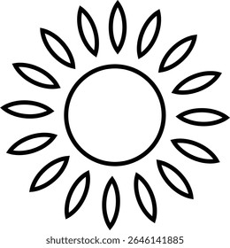 Sun icon, sunshine and solar glow sunrise or sunset. Decorative circle full and half sun and sunlight. Hot solar energy for tan. Vector sun light sign isolated on transparent background