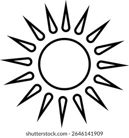 Sun icon, sunshine and solar glow sunrise or sunset. Decorative circle full and half sun and sunlight. Hot solar energy for tan. Vector sun light sign isolated on transparent background