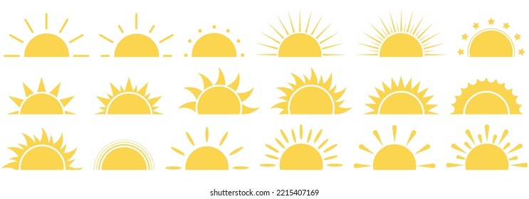 Icono de Sol. Icono Sunshine. Ilustración vectorial. Eps 10.