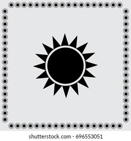 Sun icon, sunshine vector illustration