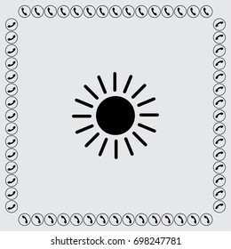 Sun icon, sunshine vector illustration