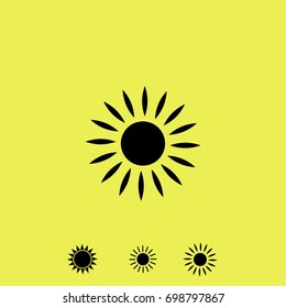 Sun icon, sunshine vector illustration