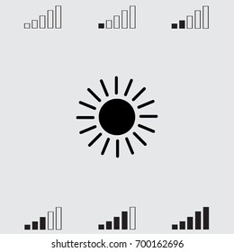 Sun icon, sunshine vector illustration