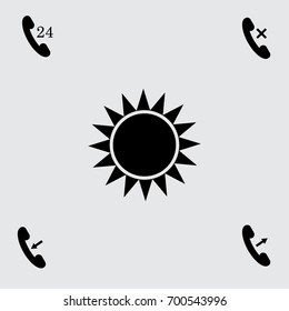 Sun icon, sunshine vector illustration