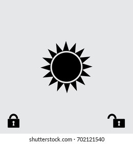 Sun icon, sunshine vector illustration