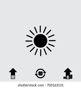 Sun icon, sunshine vector illustration
