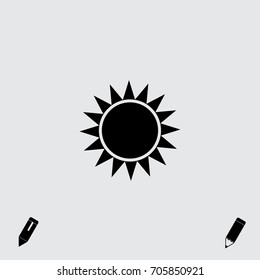 Sun icon, sunshine vector illustration